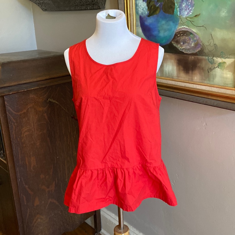 J. Crew red sleeveless top; size medium